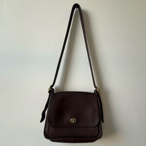 Made in USA COACH NYC Mahogany Rambler Legacy Bag leather adjustable strap VNTG